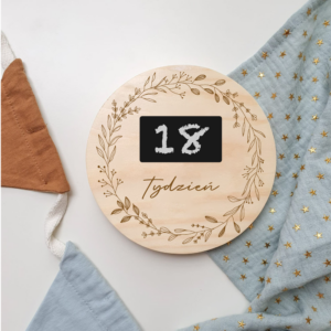 Plakietka odliczająca do porodu – kreda